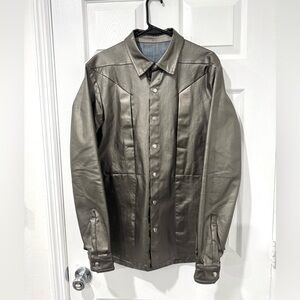 Rick Owens Metallic Gray Shirt Jacket